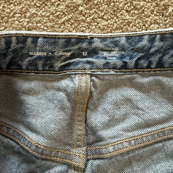 Old Navy OG Jean Cut-Off Shorts Womens 12 Blue Denim Disney Minnie Raw Hem - Picture 3 of 9